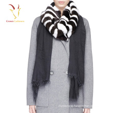 Winter Warm Wool Scarf With fur Customise